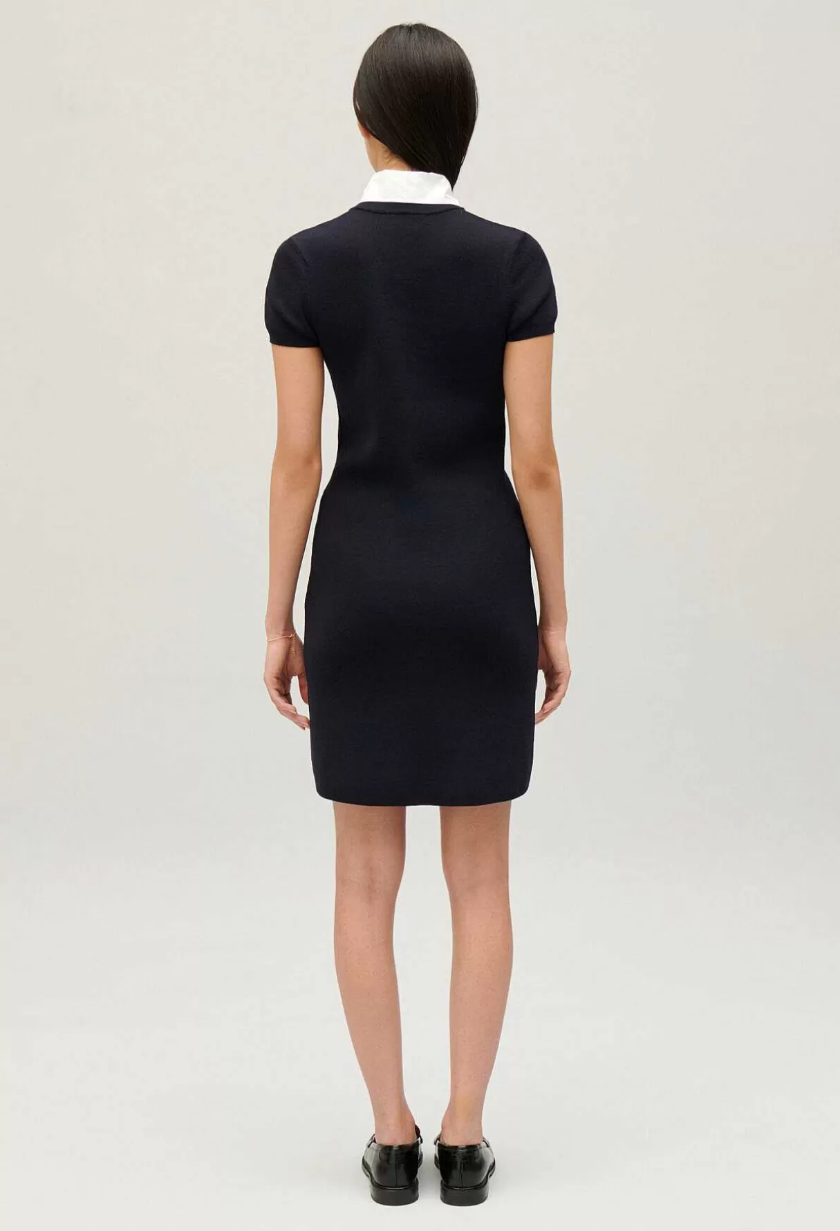 Claudie Pierlot Robe Courte Maille Marine Fashion