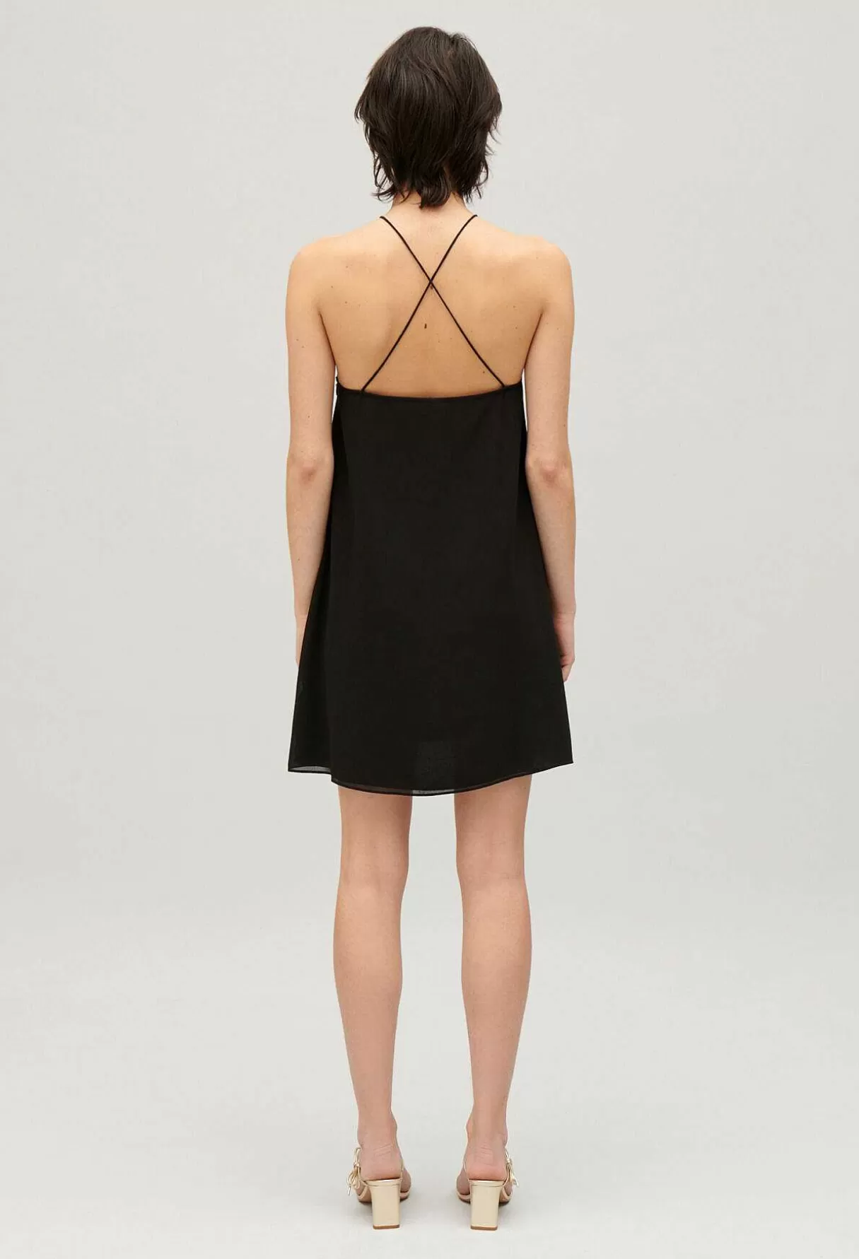 Claudie Pierlot Robe Courte Plissee Noire Sale