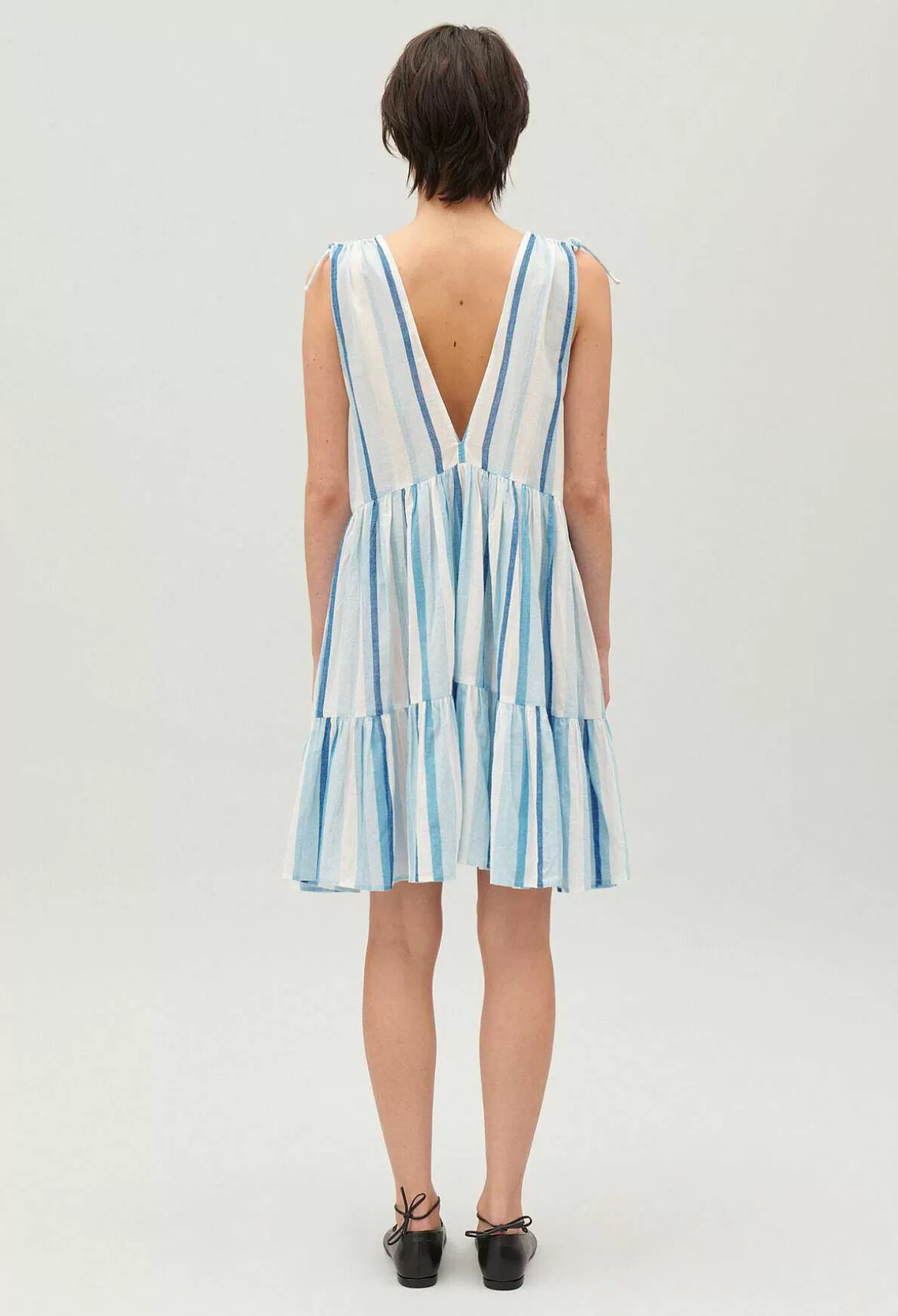 Claudie Pierlot Robe Courte Rayures Bleue Hot