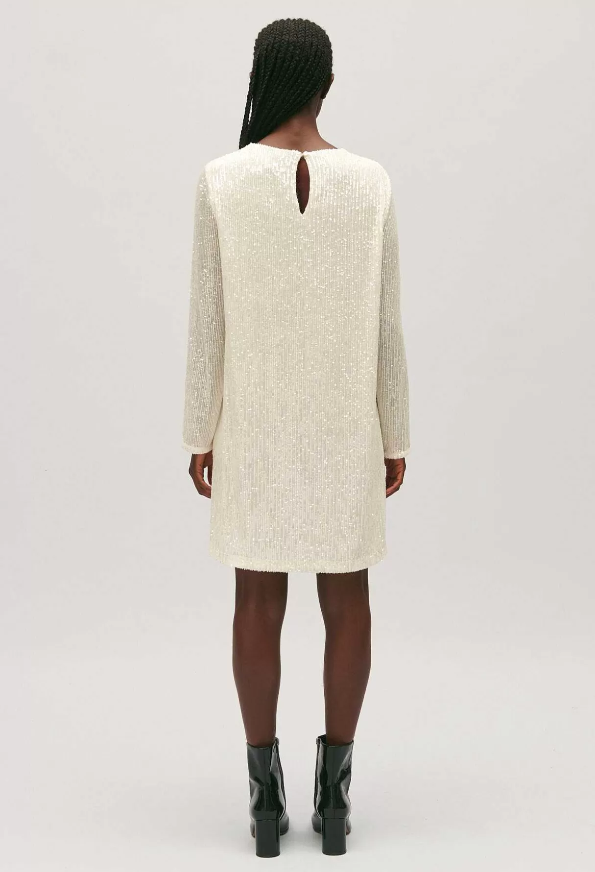 Claudie Pierlot Robe Courte Rififi Sequins Ecrue Clearance