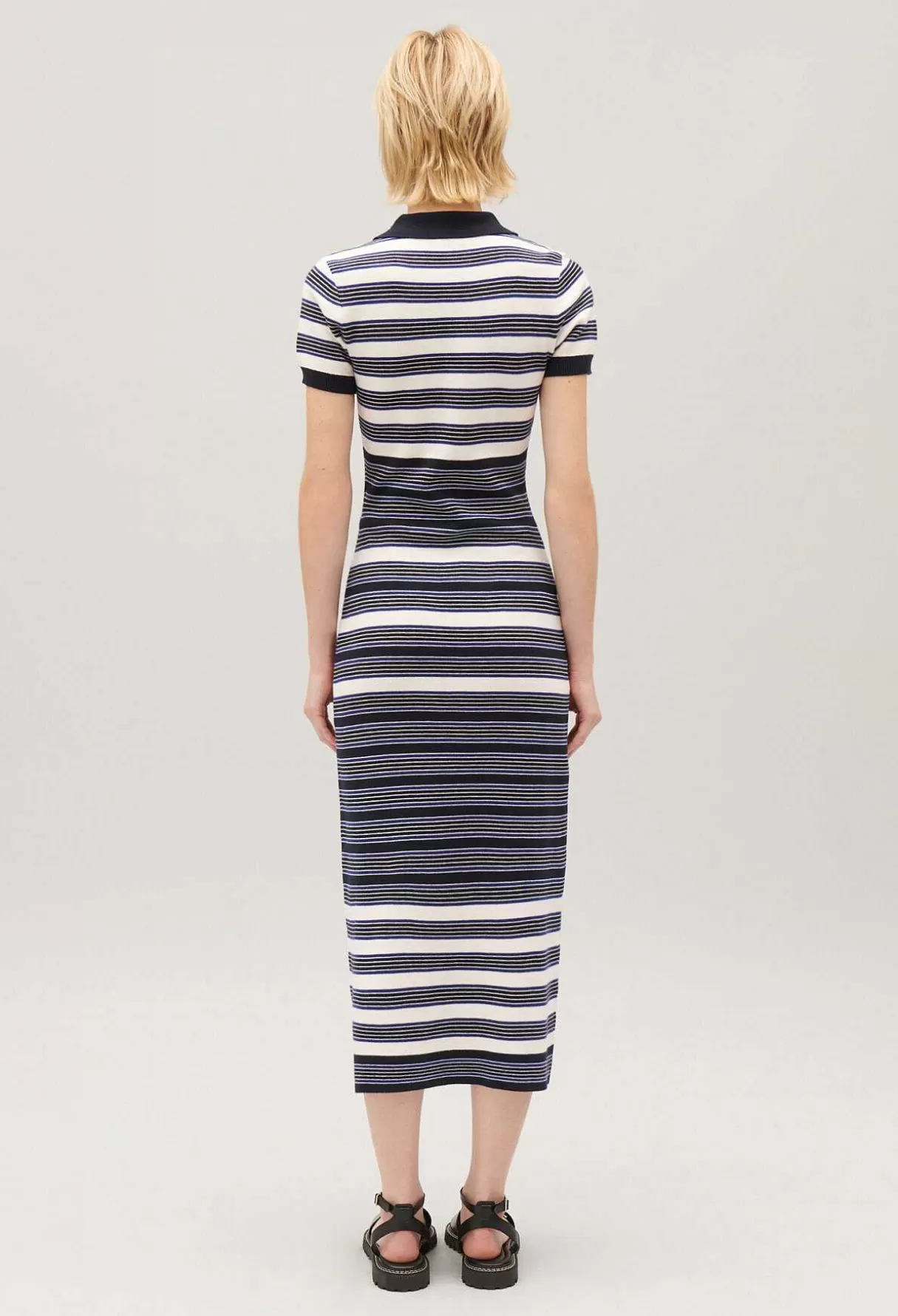 Claudie Pierlot Robe Longue Maille Bicolore Online