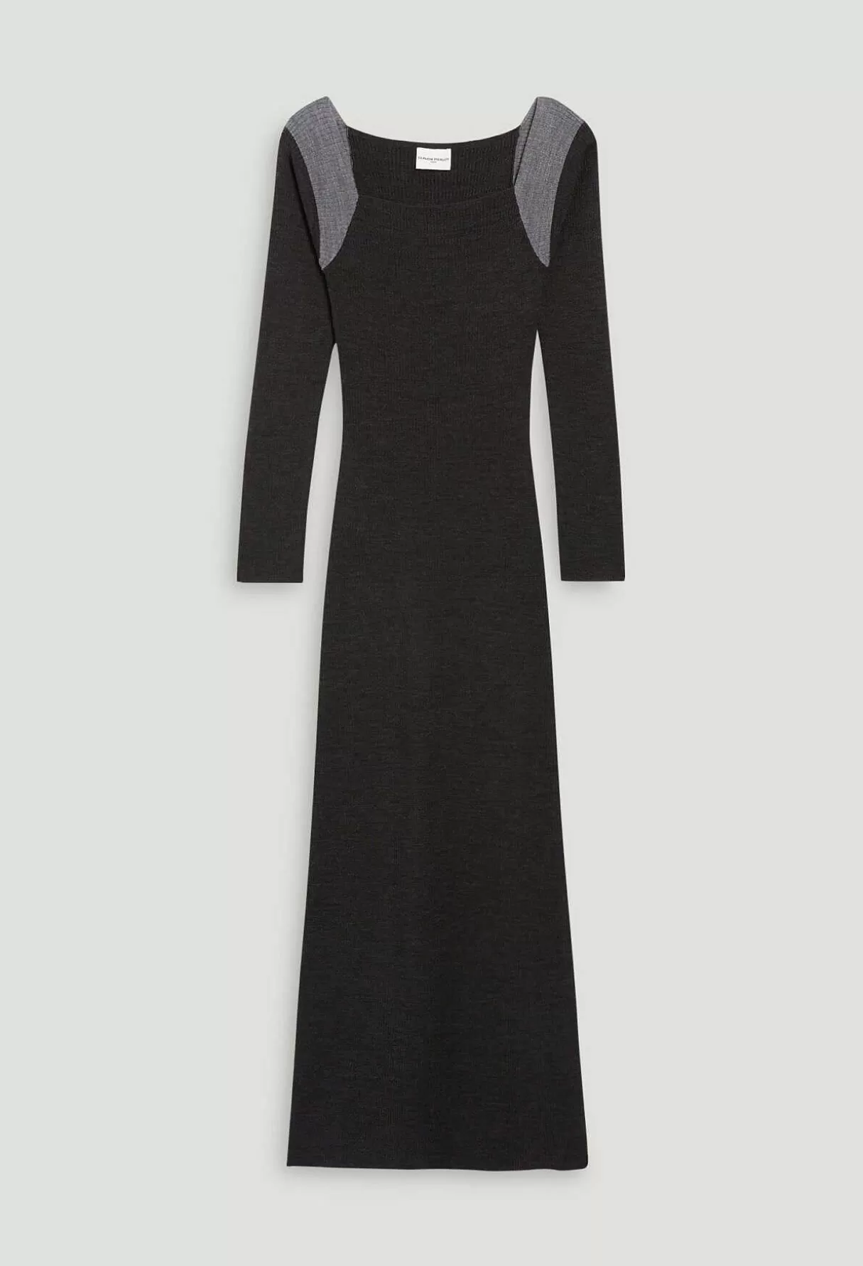 Claudie Pierlot Robe Longue Maille Gris Chine Best Sale