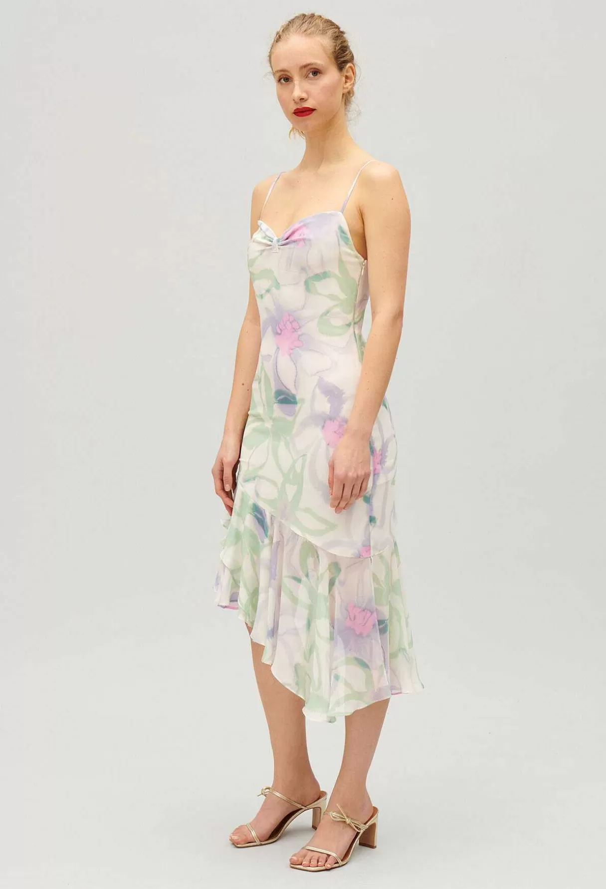 Claudie Pierlot Robe Midi Imprimee Soie Best Sale