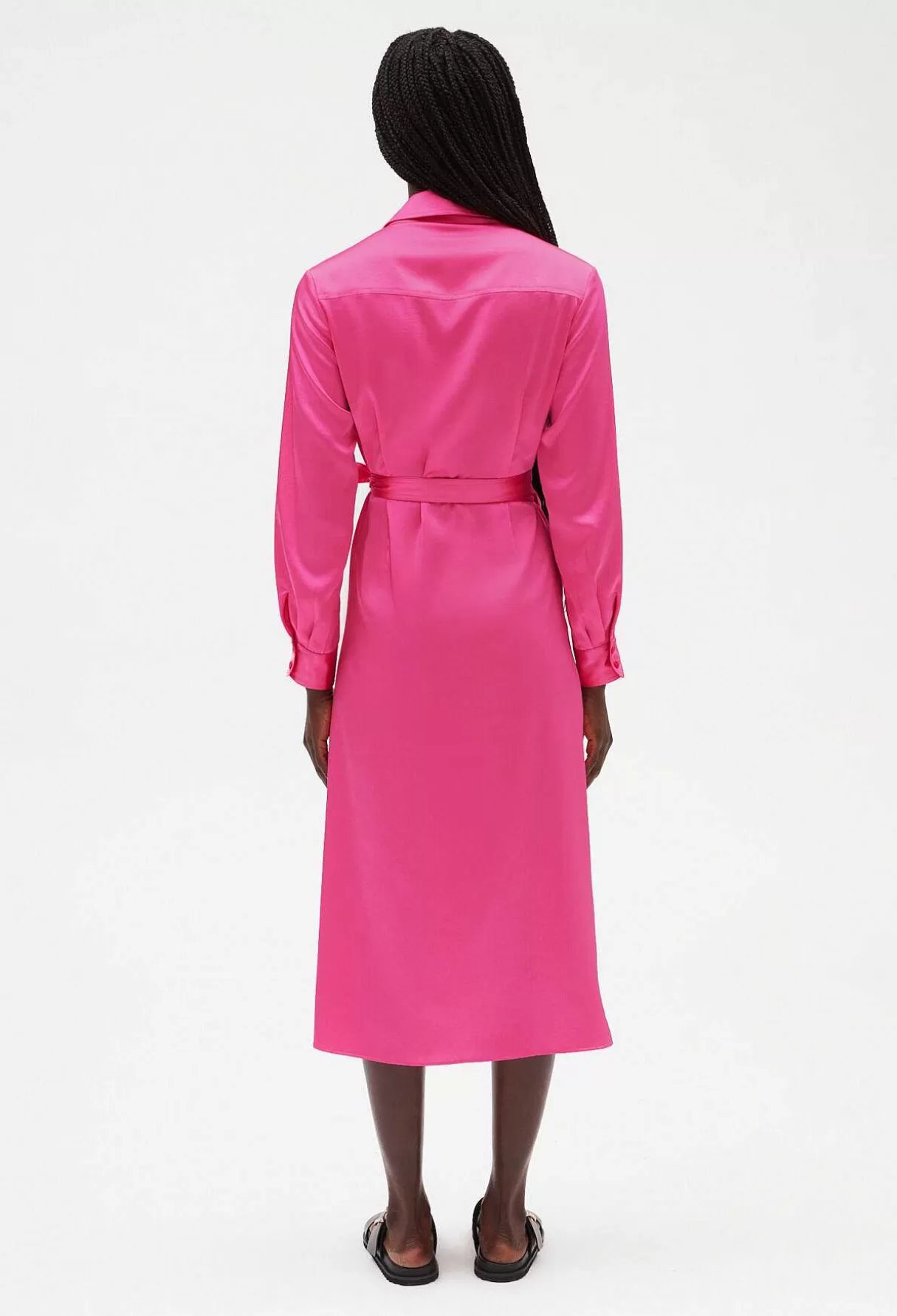 Claudie Pierlot Robe Midi Portefeuille Rose Cheap