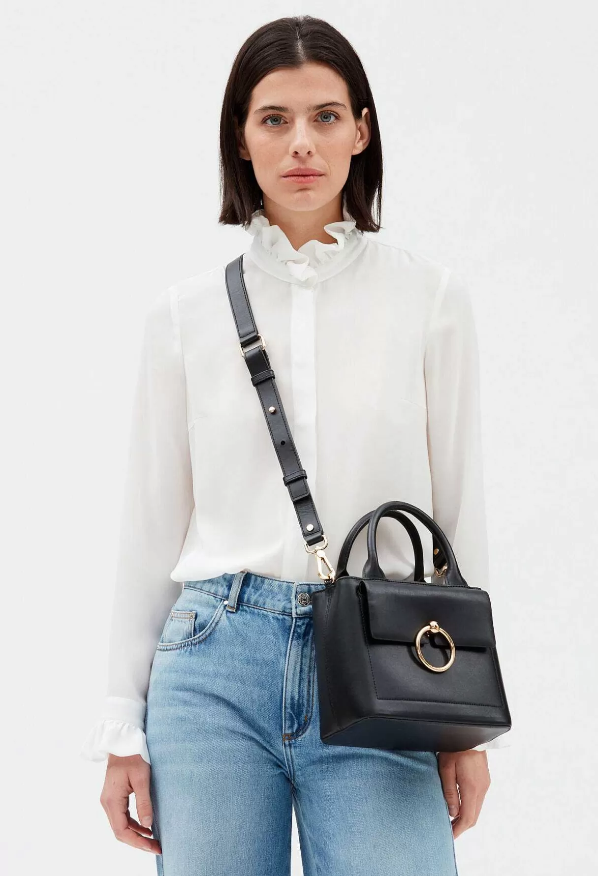 Claudie Pierlot Sac Anouck Cuir Noir Shop