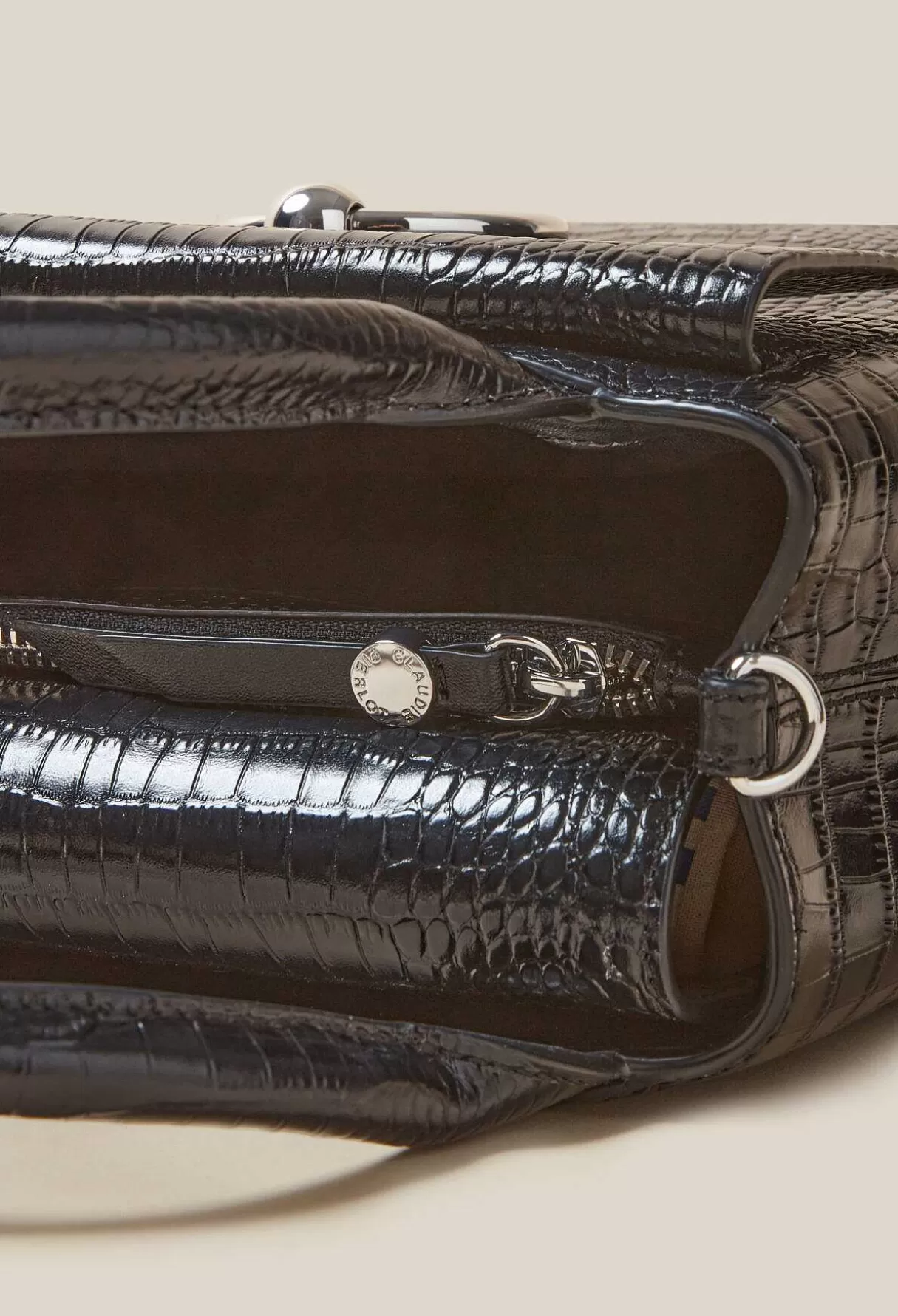 Claudie Pierlot Sac Anouck Cuir Texture Noir Store