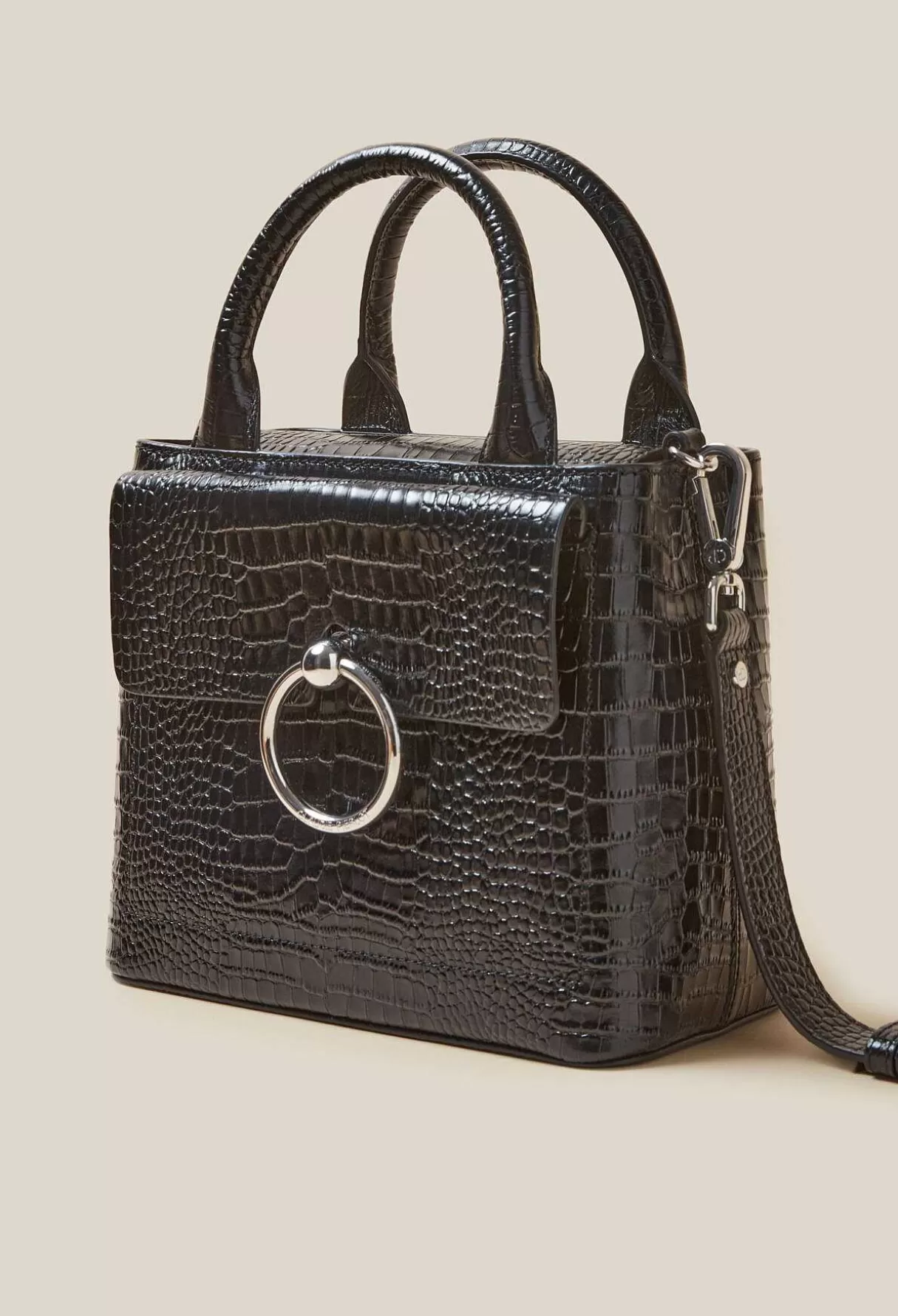 Claudie Pierlot Sac Anouck Cuir Texture Noir Store