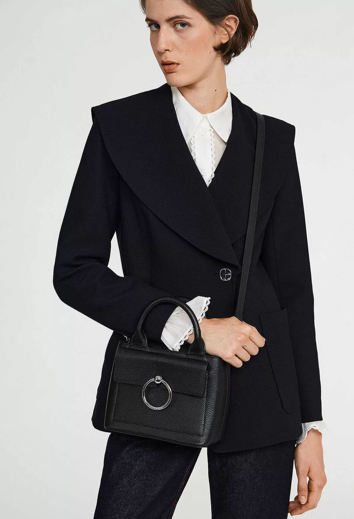 Claudie Pierlot Sac Anouck Mini Cuir Graine Clearance