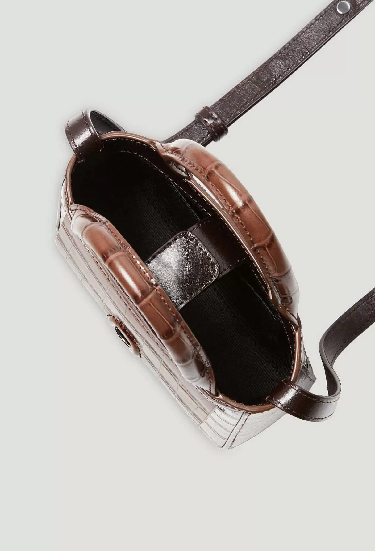 Claudie Pierlot Sac Anoucko Nano Cuir Embosse Marron Sale