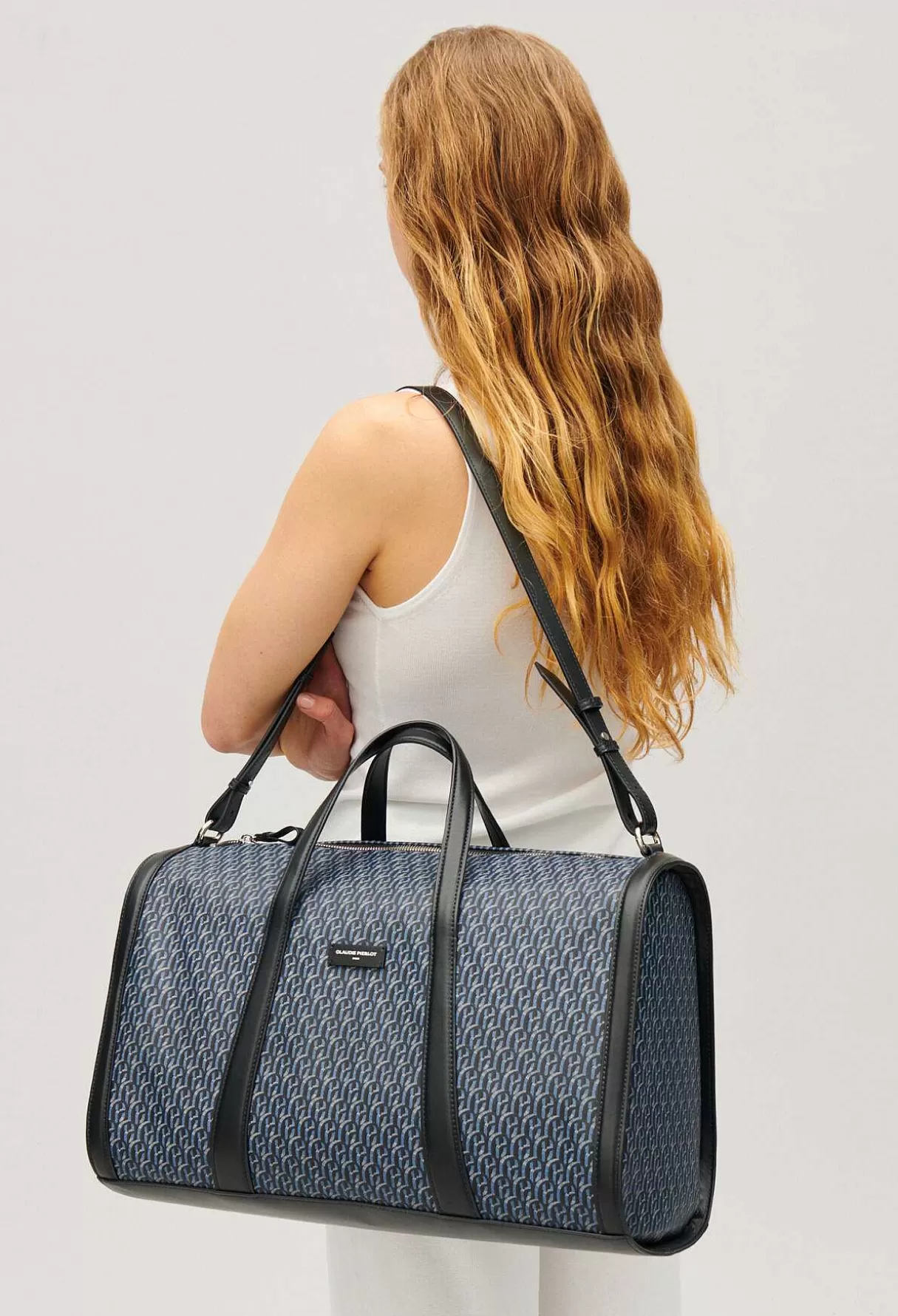 Claudie Pierlot Sac Voyage Toile Monogramme Marine Best Sale