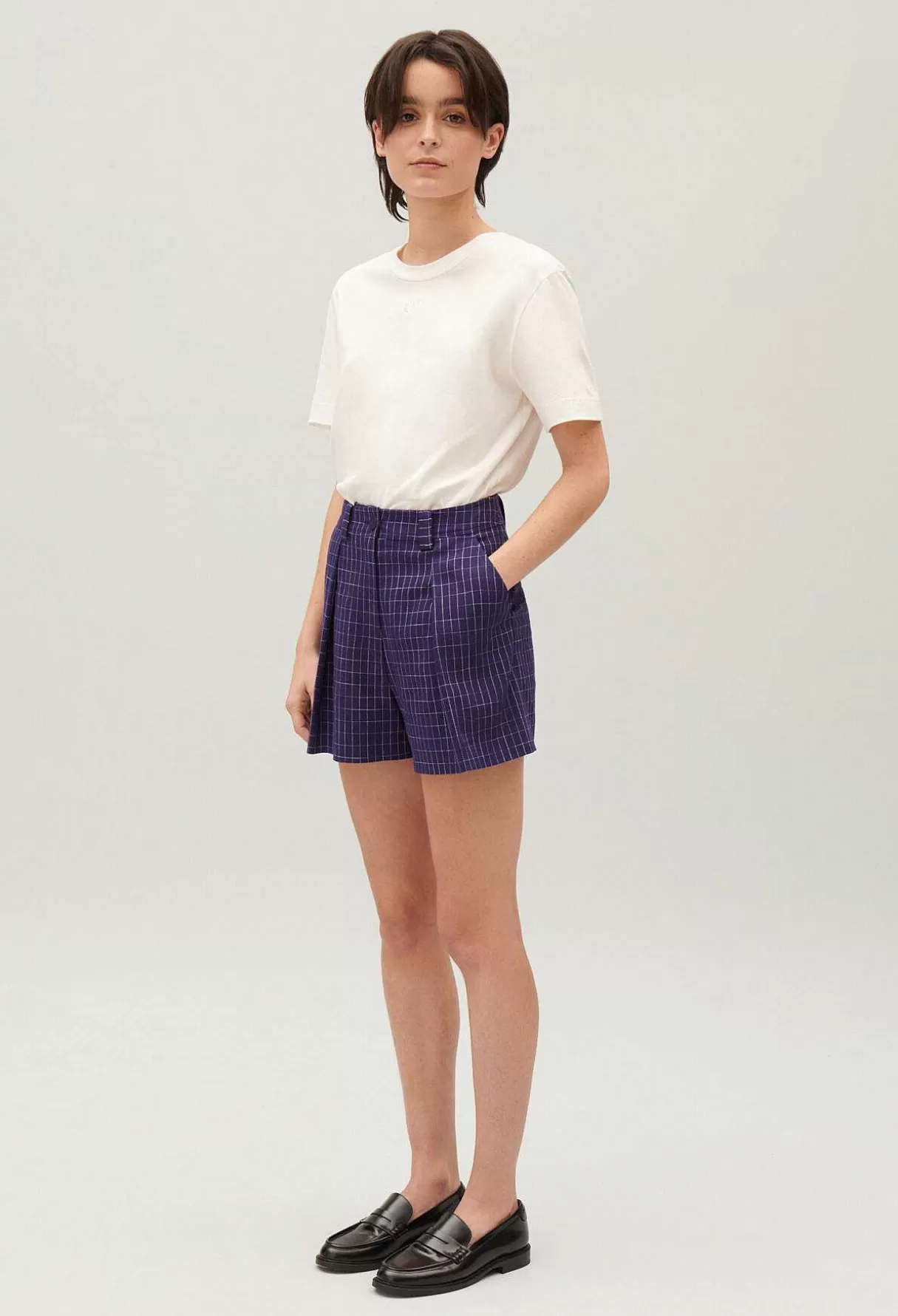 Claudie Pierlot Short Carreaux Indigo Best