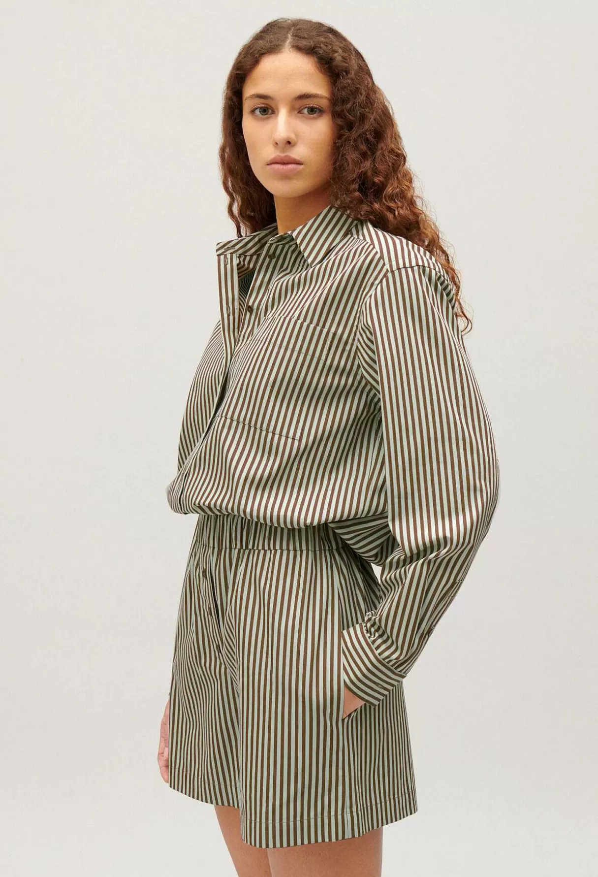 Claudie Pierlot Short Rayures Vert Flash Sale