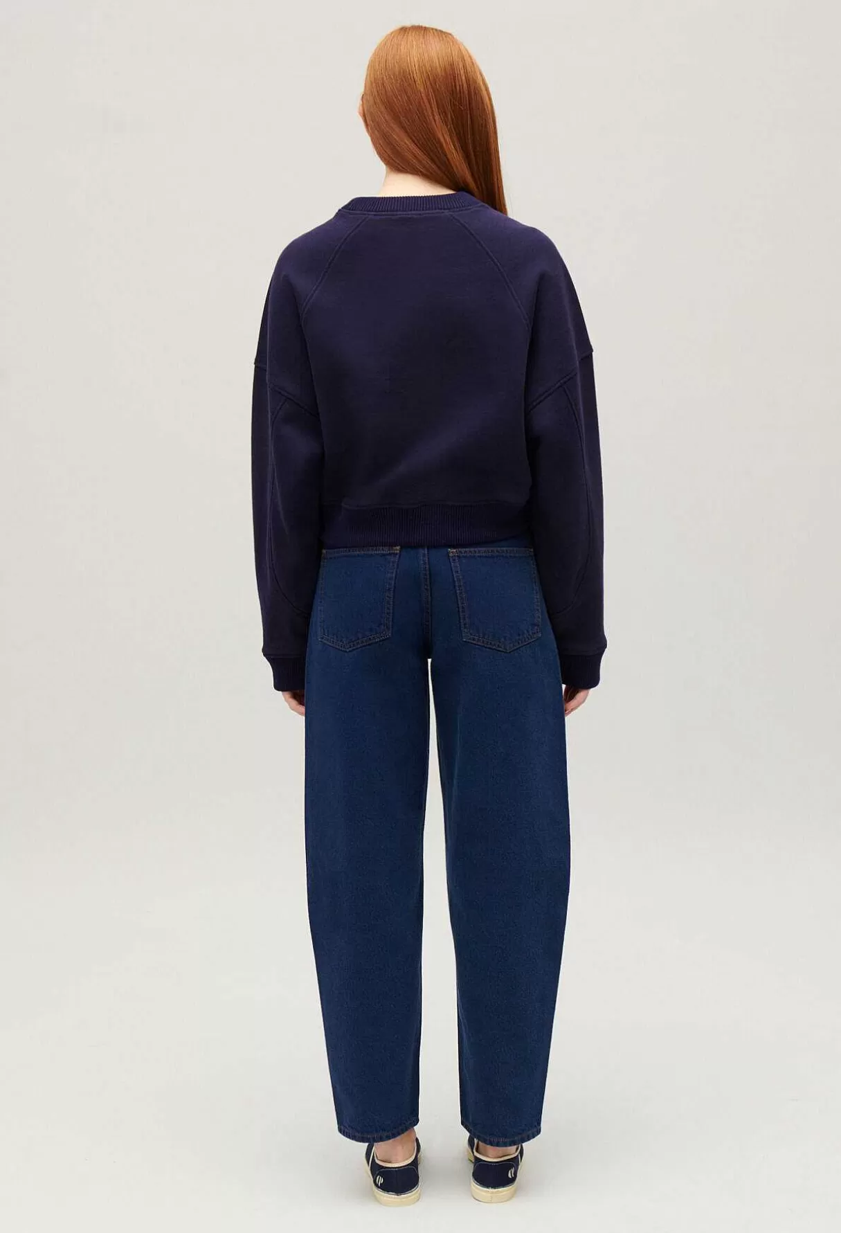 Claudie Pierlot Sweatshirt Broderie Fleur Marine Outlet
