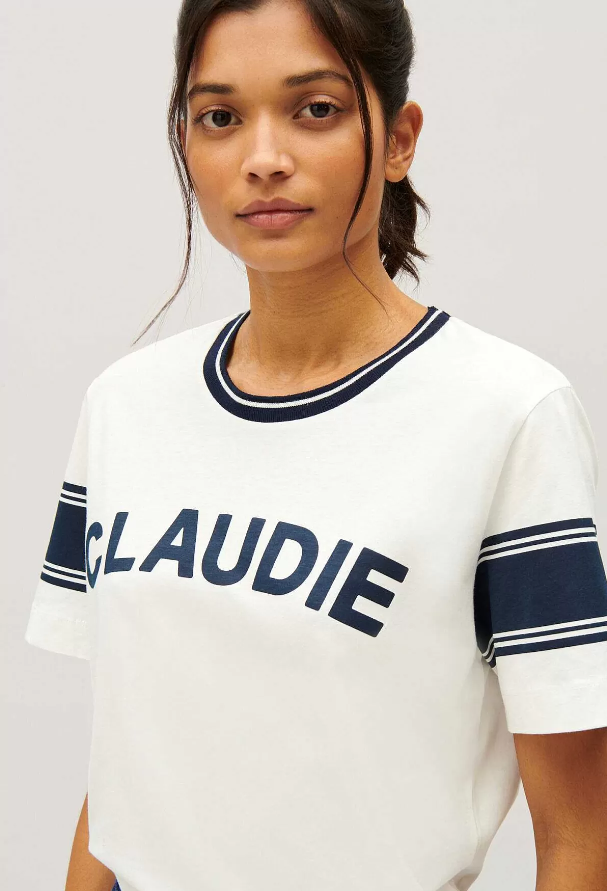 Claudie Pierlot Tee-Shirt Claudie Bleu Et Blanc Clearance