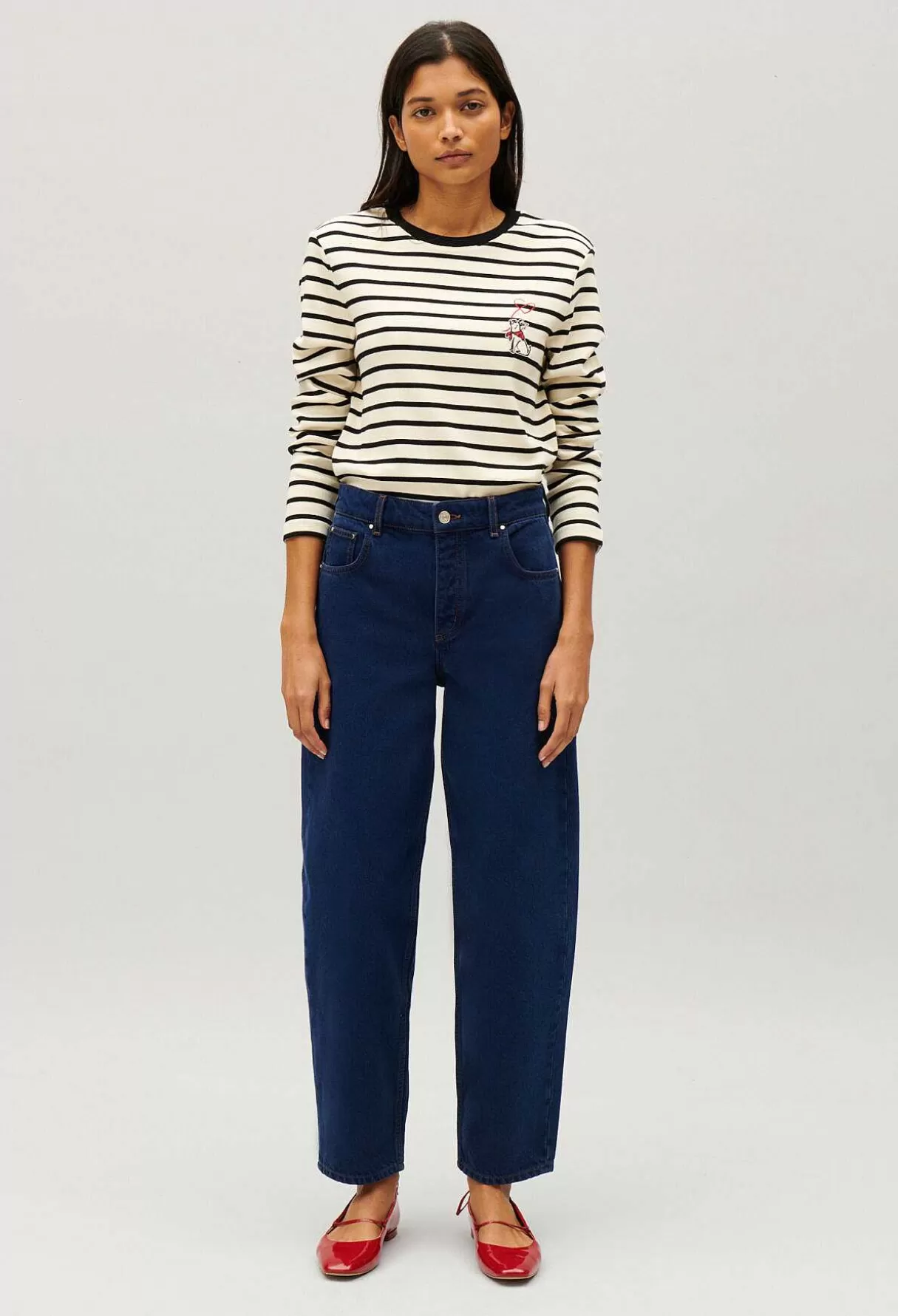 Claudie Pierlot Tee-Shirt Mariniere Jean Toto Bicolore Hot