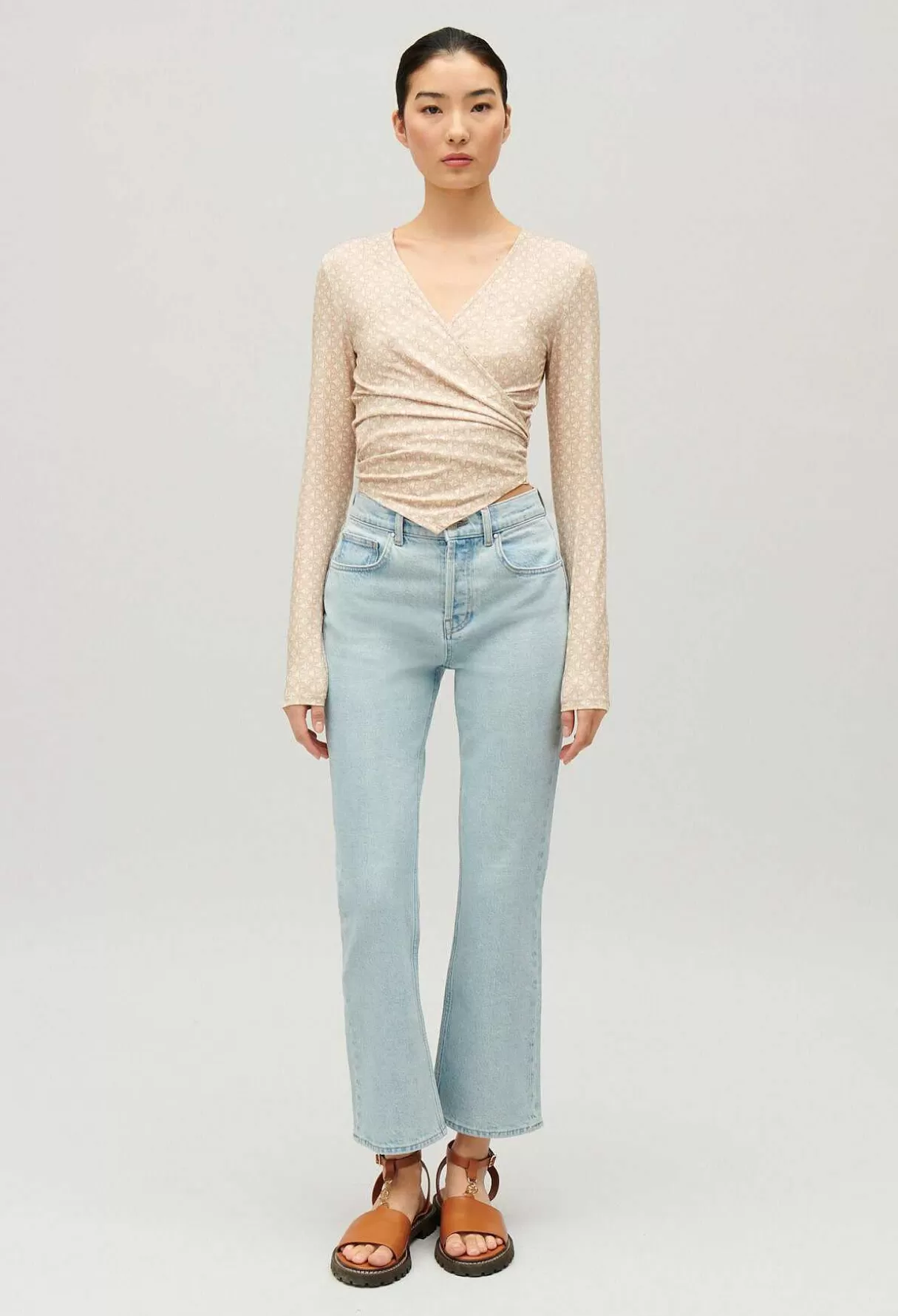 Claudie Pierlot Top Cache-Coeur Beige New