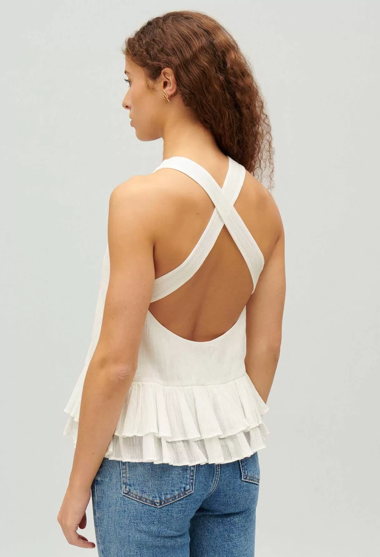 Claudie Pierlot Top Court Volants Fashion