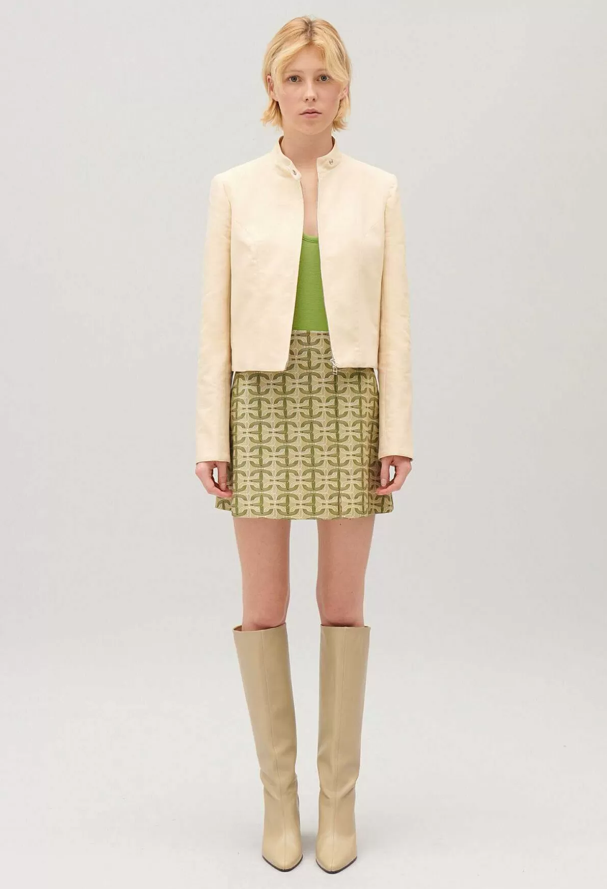 Claudie Pierlot Veste Biker Beige Clair Cheap