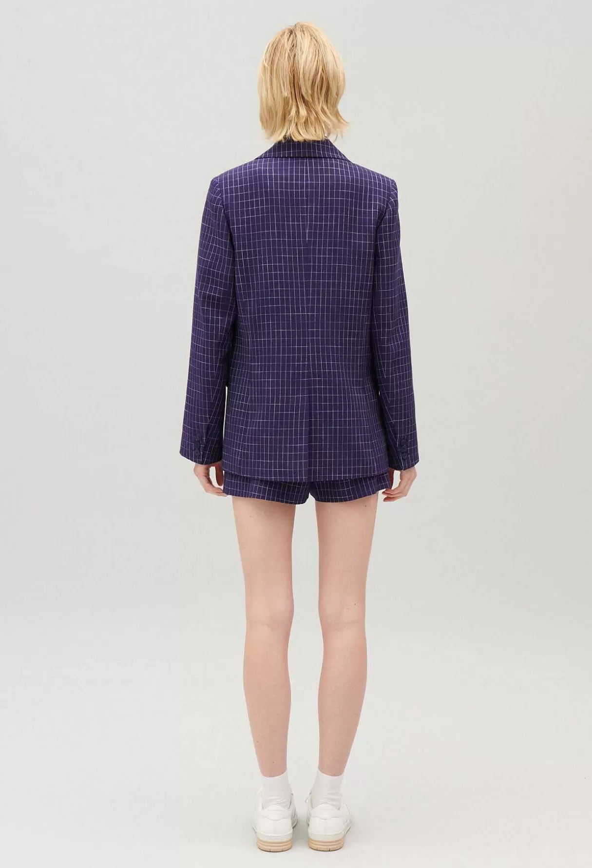 Claudie Pierlot Veste Tailleur Carreaux Indigo New