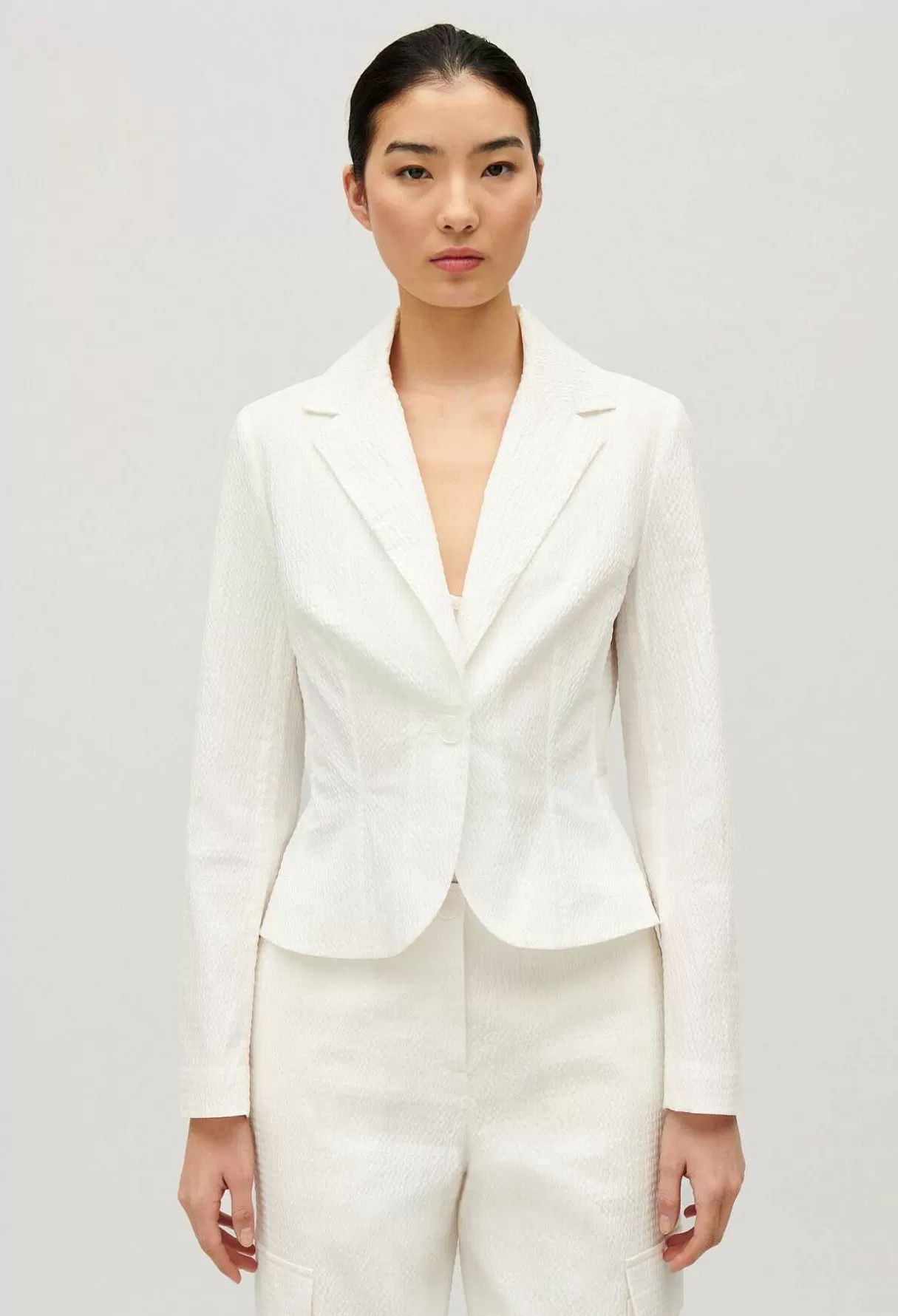 Claudie Pierlot Veste Tailleur Cintree Blanche New
