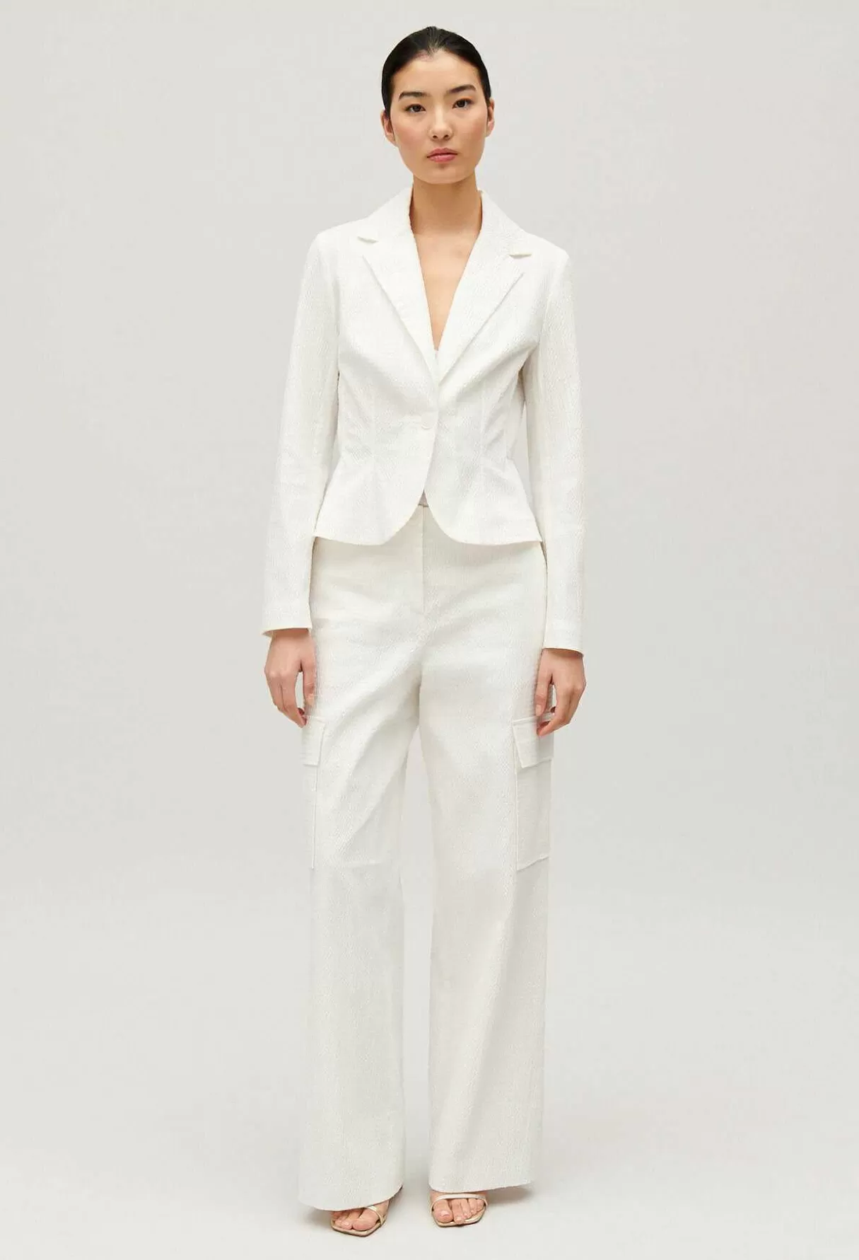 Claudie Pierlot Veste Tailleur Cintree Blanche New