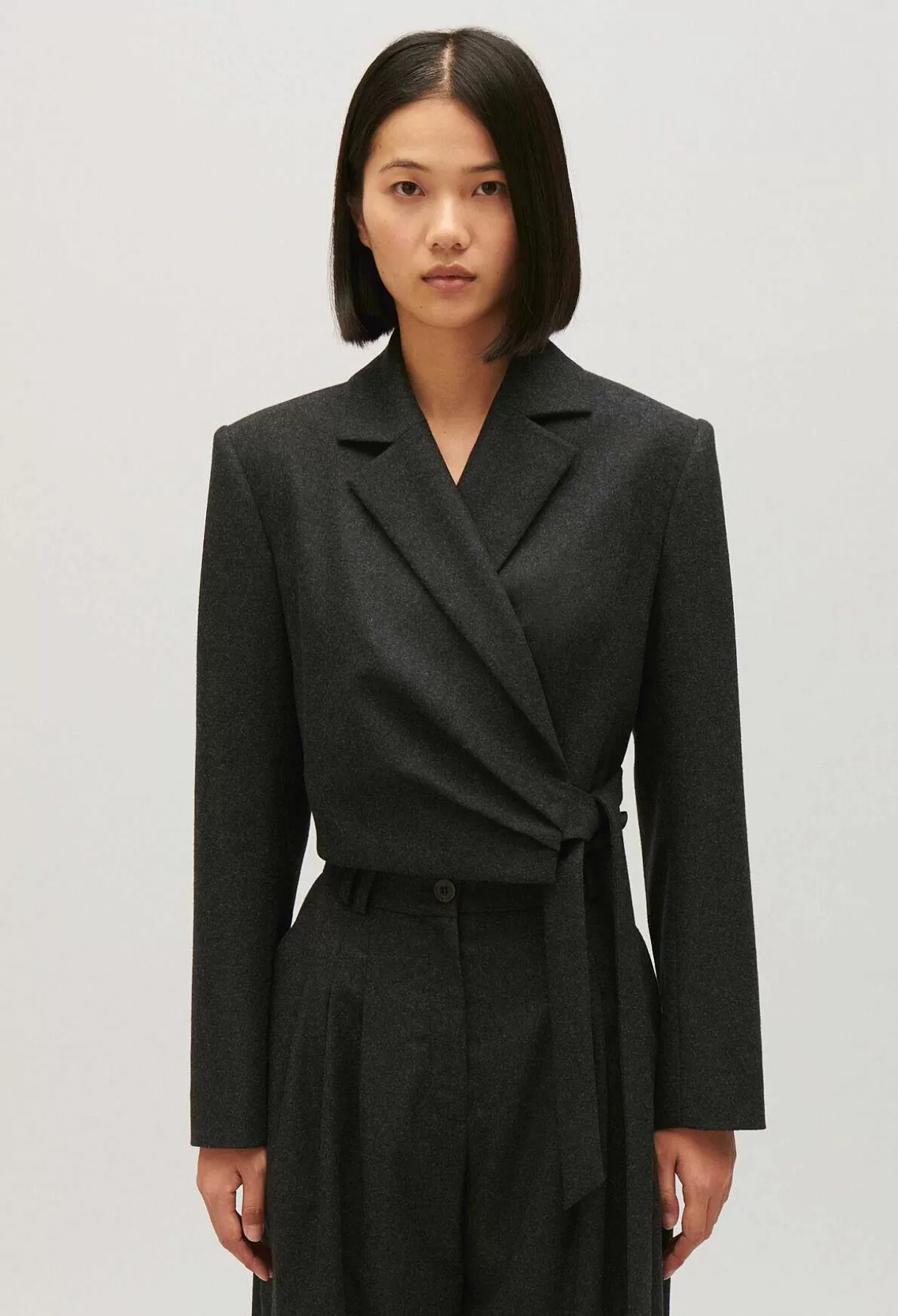 Claudie Pierlot Veste Tailleur Courte Gris Chine Store